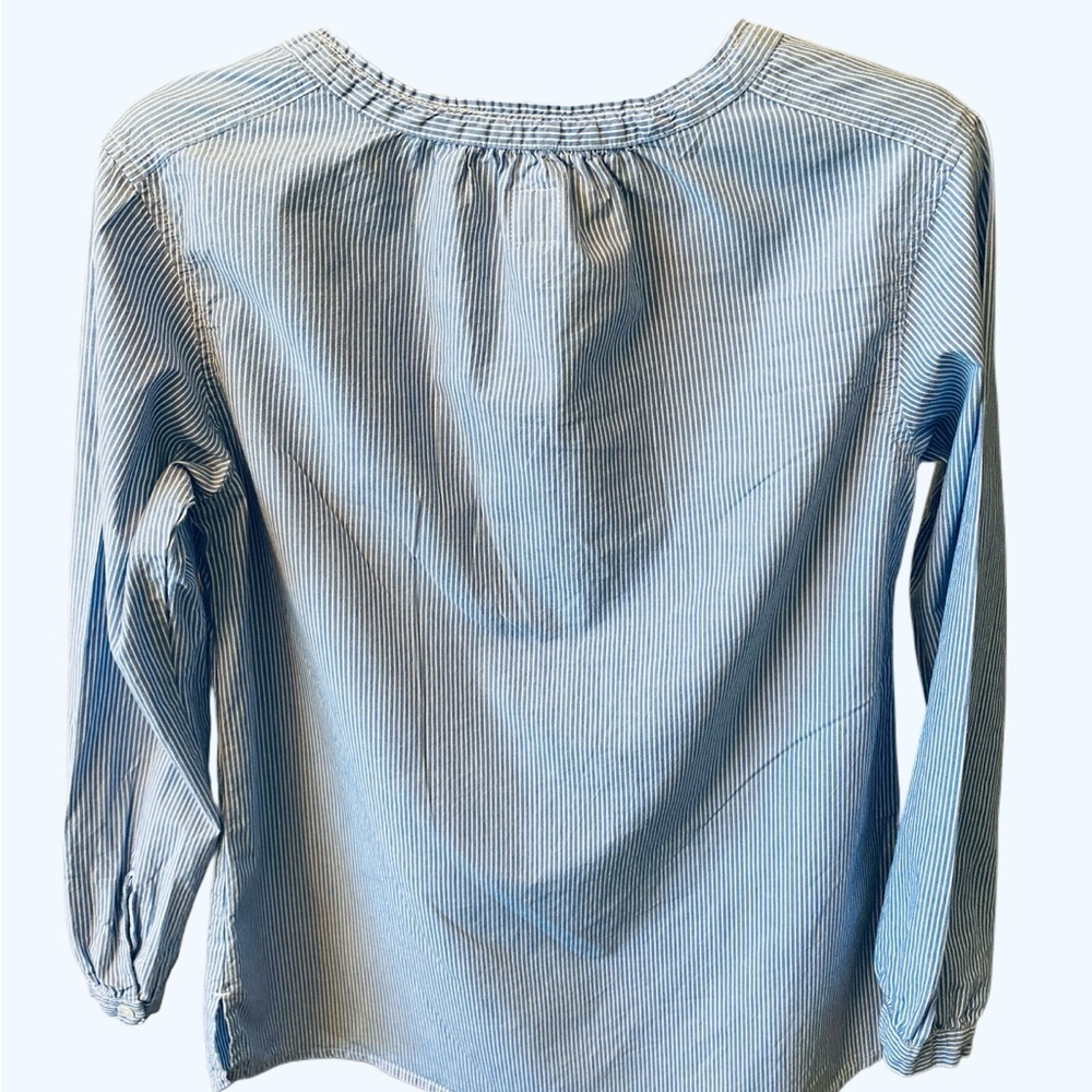 Jag Jeans Blue Ruffled Tie Front Long Sleeve Blouse - Picture 2 of 7
